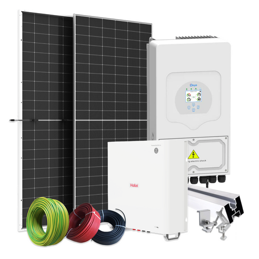 KIT FOTOVOLTAIC HIBRID Monofazat 6kW, Invertor Deye Monofazat + Trina Solar + Baterie Hailei 10kWh
