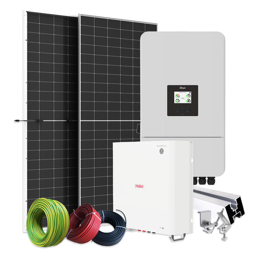 KIT FOTOVOLTAIC HIBRID Trifazat 6kW, Invertor Deye Trifazat + Trina Solar + Baterie Hailei 10kWh